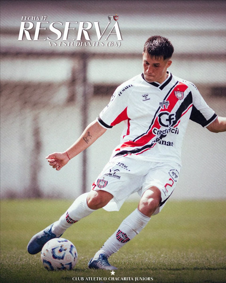 ⚽ RESERVA

#Chacarita 🆚️ @caestudiantes 
🗓 Fecha 17
📆 Miércoles 24/09
🕛 11 hs
📍Predio Martin Coronado

💻 Seguí la transmisión oficial desde el canal oficial de Youtube.

#VamosLosPibes
#VamosChaca 🔴⚪⚫