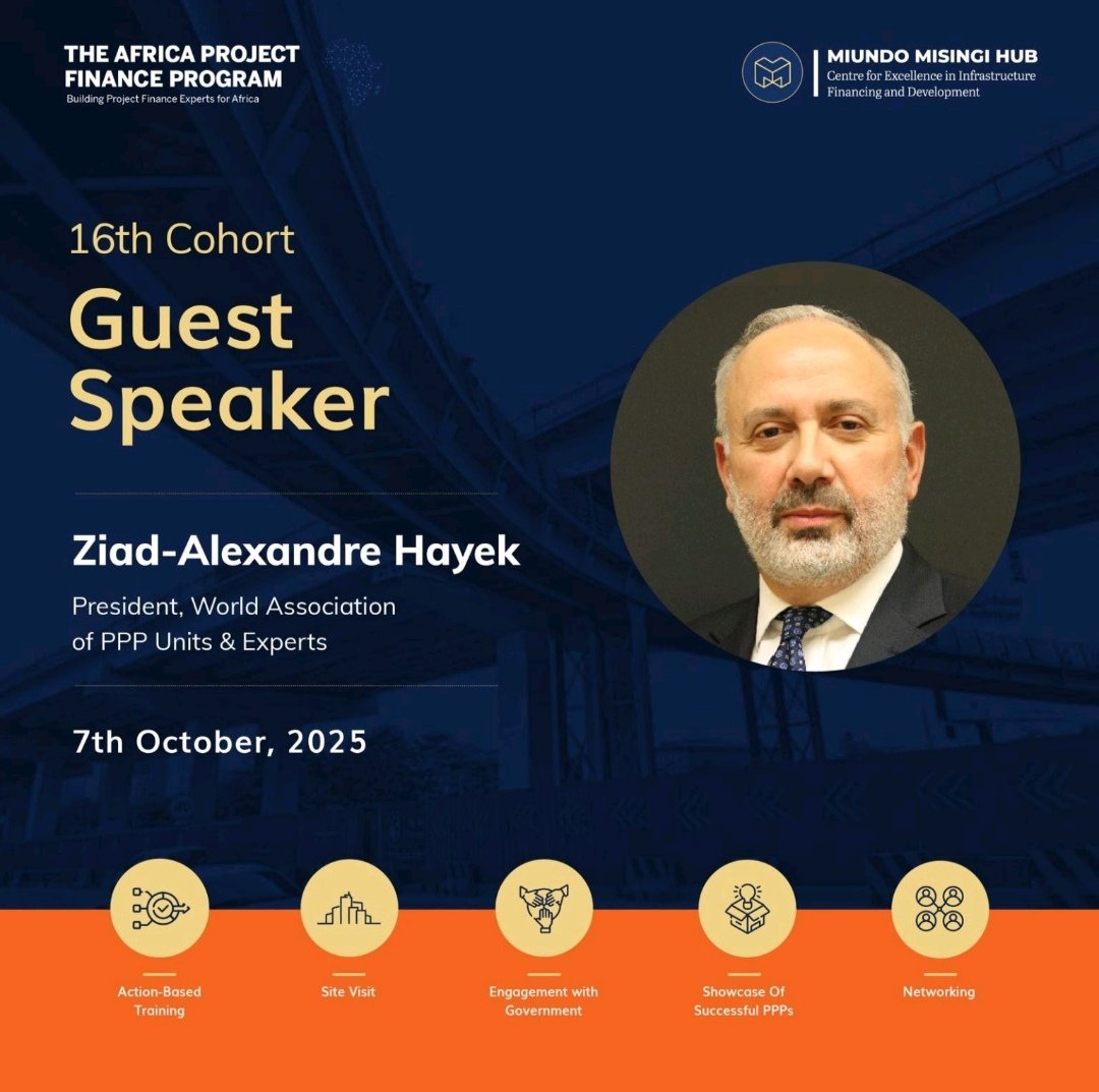 <a href="/FinanceProgram/">Africa Project Finance Program</a> will virtually host our distinguished gentleman of Valor, Ziad Hayek, our president at <a href="/WAPPPgeneva/">WAPPP | World Association of PPP Units & Prof...</a> 

<a href="/ZiadHayekLB/">Ziad-Alexandre Hayek 𐤆𐤉𐤀𐤃 𐤇𐤀𐤉𐤊</a> Karibu Sana 👏🏾