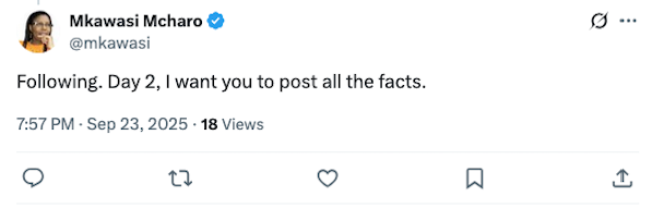 Day two .. (and maybe the last) of me posting daily until <a href="/mkawasi/">Mkawasi Mcharo</a> pays for the work on the <a href="/dkmaraga/">David Maraga</a> website
And there has been an interesting development .. The subject of my posts responded and asked me to present facts to back up my words
  ... Lakini ..