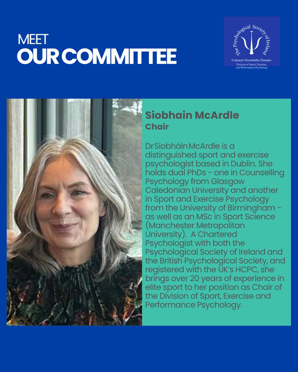 Meet the DSEPP committee members. Chair: Dr Siobháin McArdle.

<a href="/PsychSocIreland/">Psychological Society of Ireland</a> 
#sportpsychology #dsepp