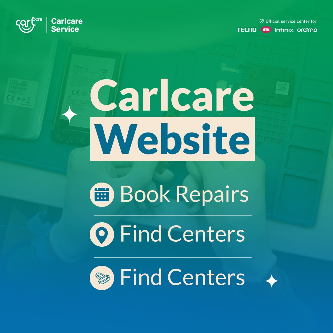 🌐 Your Phone, Our Care — Online!
Skip the queues and get service faster:
✅ Book Repairs
✅ Find Service Centers
✅ Access Support

All on our website 👉 carlcare.com/ug

📱 Official service center for TECNO | itel | Infinix 
#Carlcare #PhoneRepair #Uganda #TECNO