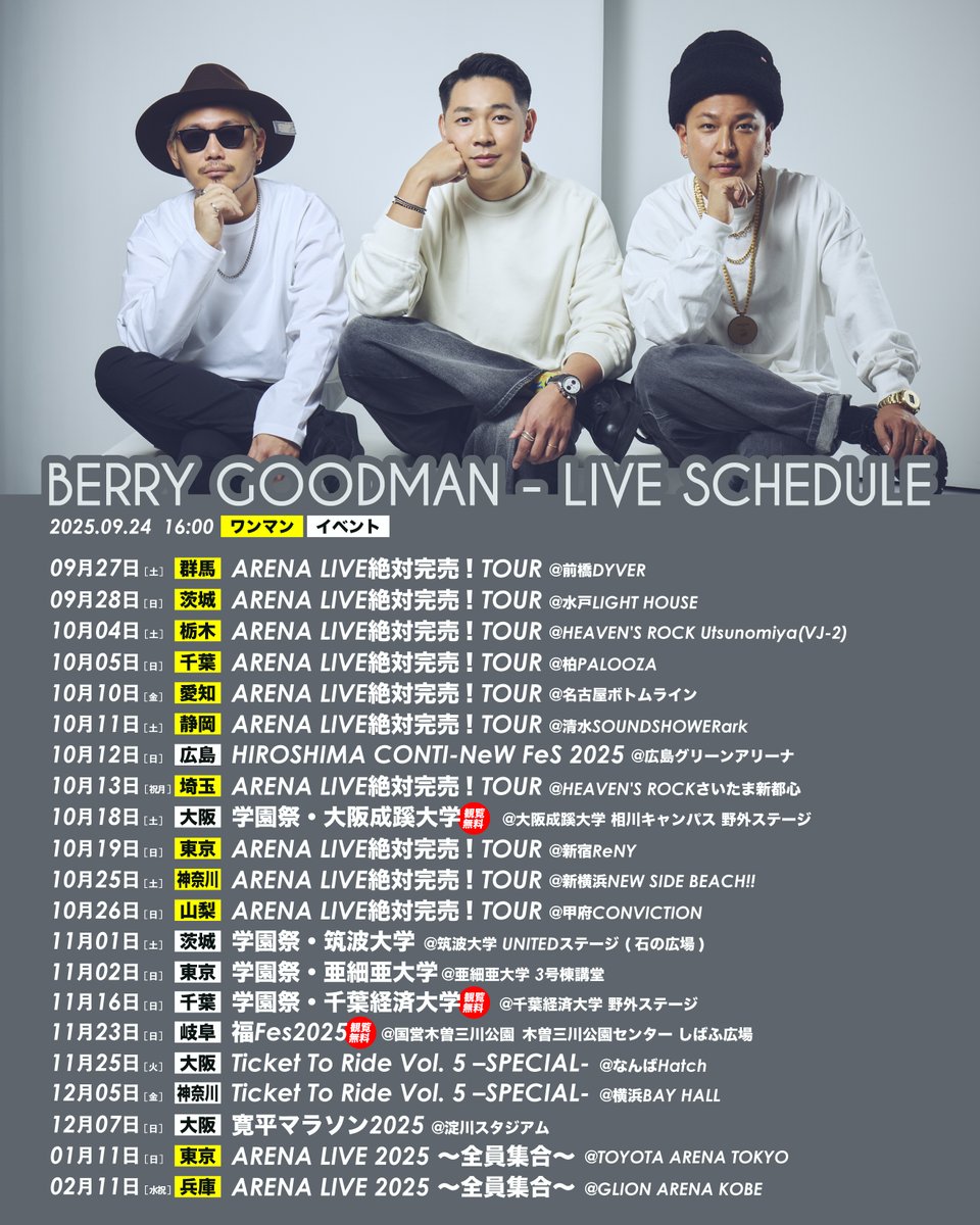 ベリーグッドマン 即LIVE参戦セット TOUR／Party Party Party TOUR グッズ完成！ | BERRY GOODMAN