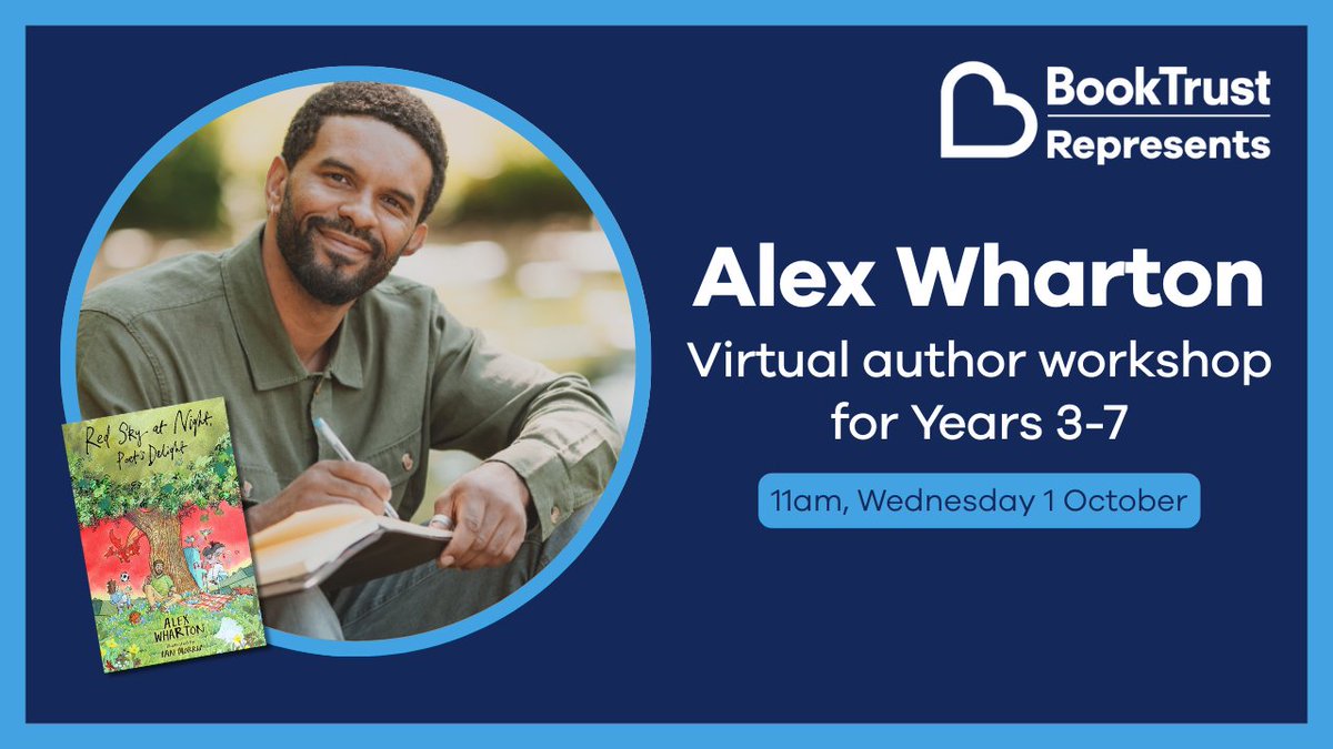 Booktrust's tweet image. 📢 SCHOOLS: Our first #BookTrustRepresents Virtual Author Workshop of the year is one week today with the brilliant @alexwhartonpoet!

Find out more and book your class&apos;s free spot here 👇 

booktrust.org.uk/how-we-help/te…