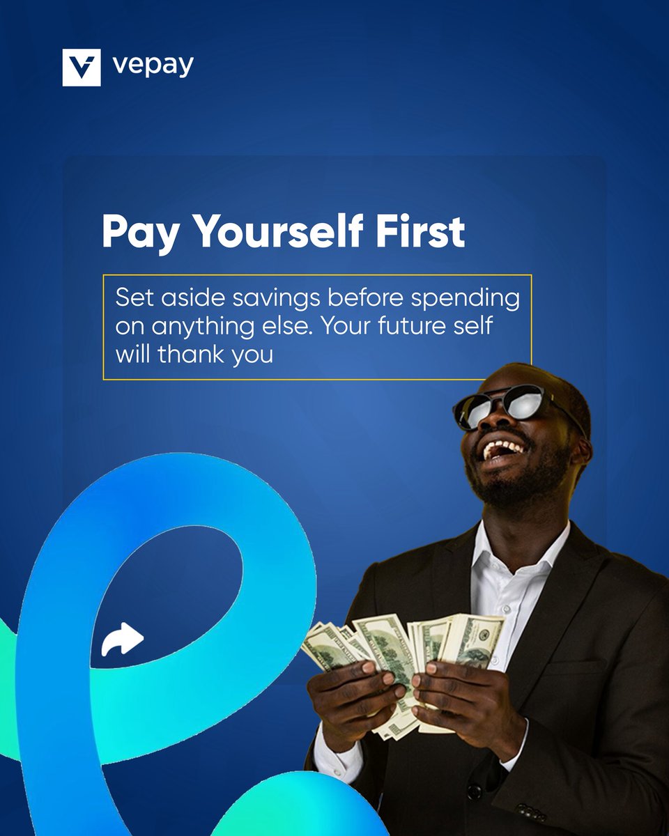 vepayhq's tweet image. You just got paid, now it’s time to make your money work for you.
But first, set aside a little for savings… and don’t forget to treat yourself to something nice, you deserve it.💙
Which of these things do you always do first?
#Vepay
#Dollarcard
#Paymentsolution