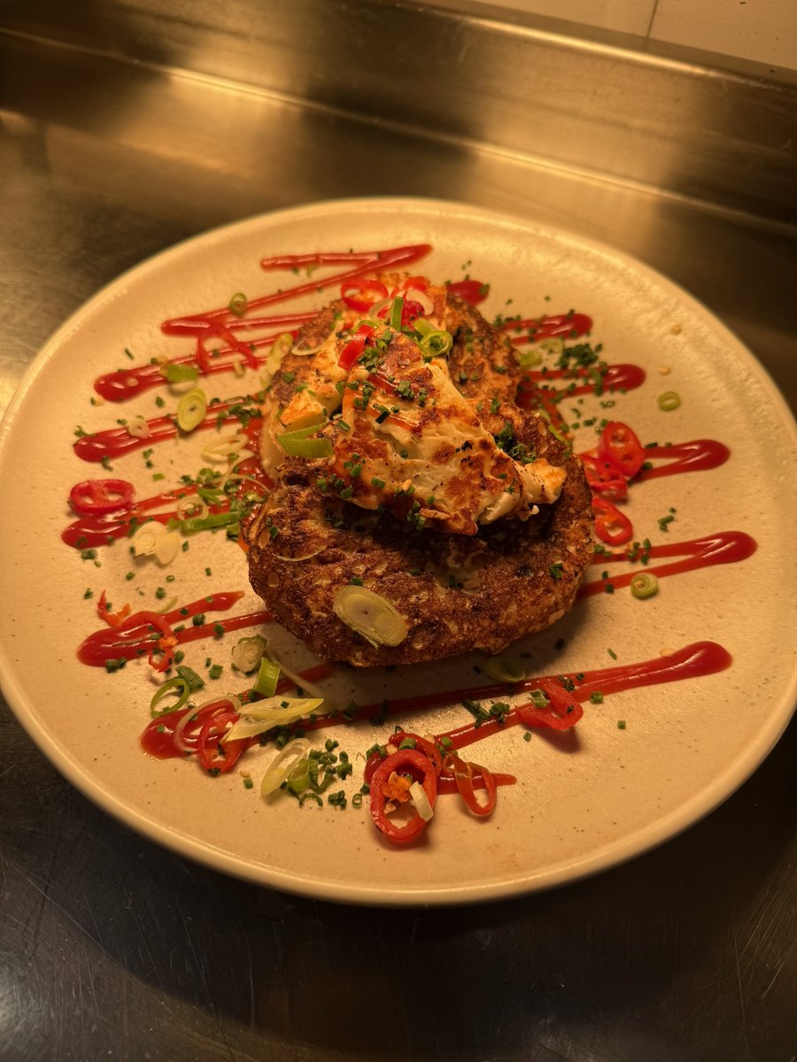 Eggy Crumpets

Homemade chilli jam, in house ketchup, two crumpets dipped in a spiced egg mix then grilled on hot plate, fried halloumi, garnished with chive,spring onion &amp; chilli.
#breakfast #brunch #chef