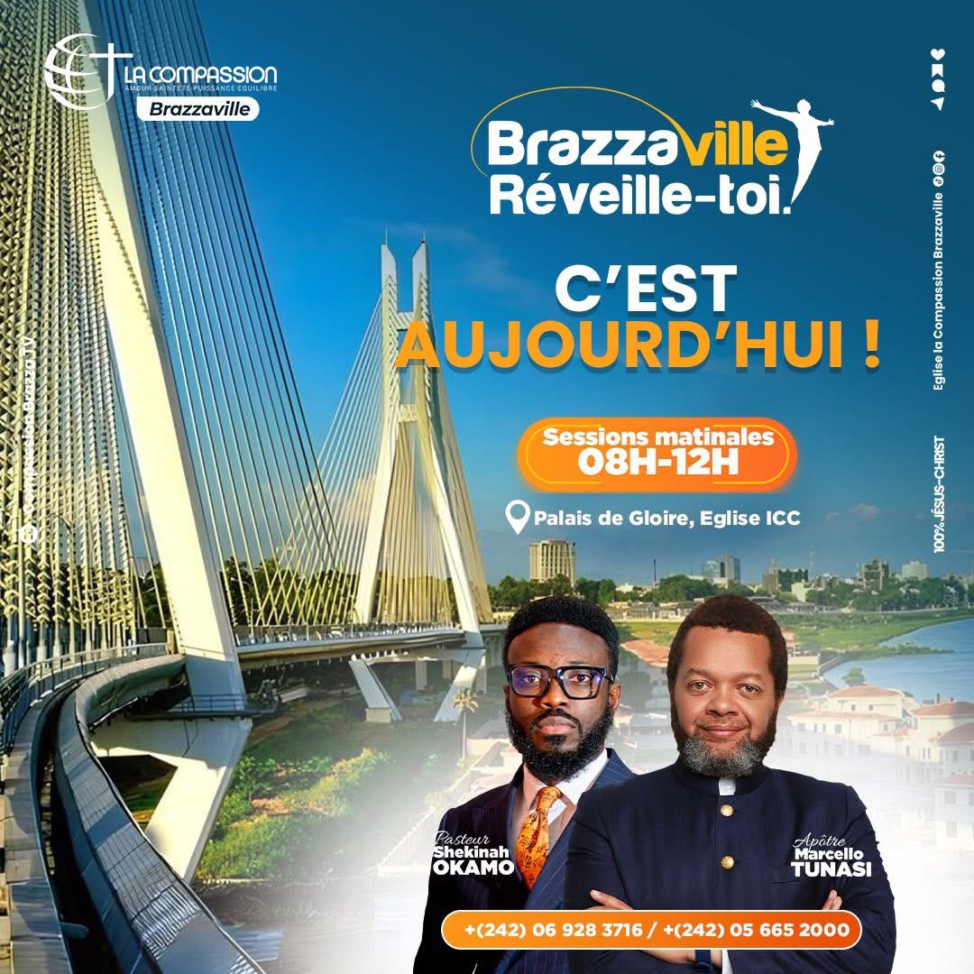MarcelloTunasi's tweet image. C’est déjà ce matin et ce soir à Brazzaville 👍
#réveil #Brazzaville #pasteurmarcellotunasi #mission #jésus