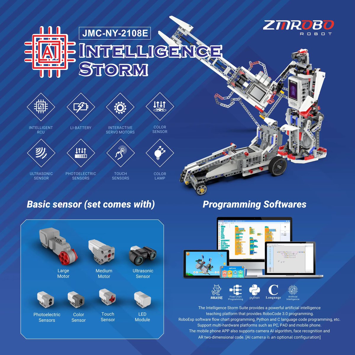 zmrobot's tweet image. Intelligence storm, a STEAM education robot kit,from simple blocks building to program your robots,know the mechanics and coding in learning.
#ZMROBO #STEAM #Coding #children #Education #competition #robot