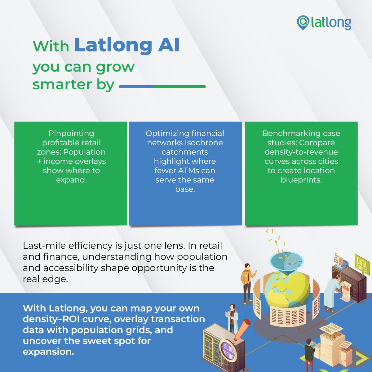 latlong_ai's tweet image. Latlong helps you find the sweet spot for expansion. By mapping population density against opportunity, you can identify zones with optimal demand and avoid high-cost low-density areas.
#AIForBusiness #GeospatialData #BusinessInsights #GrowthStrategy #CustomerAnalytics