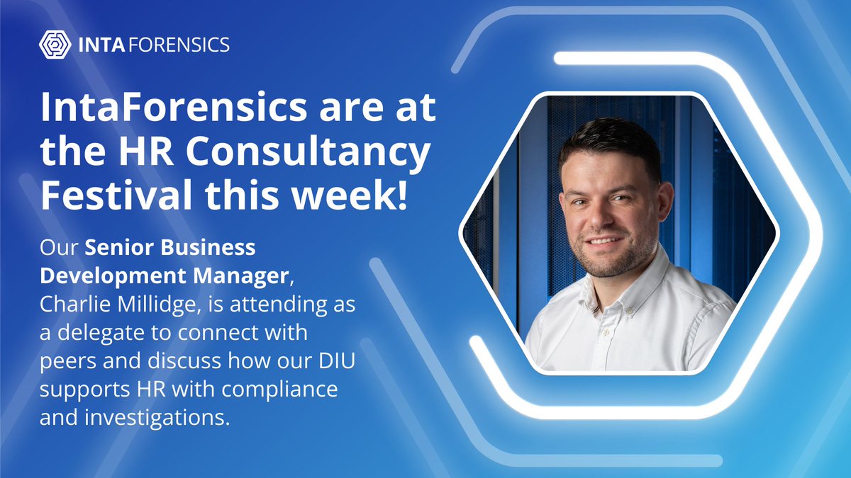 IntaForensics's tweet image. ✨ Tomorrow we’re heading to the HR Consultancy Festival at the Hilton Birmingham Metropole - NEC!
Our Senior Business Development Manager, Charlie Millidge, is representing our Digital Investigations Unit, ready to discuss how we support HR teams.
#DSARs #preemploymentchecks