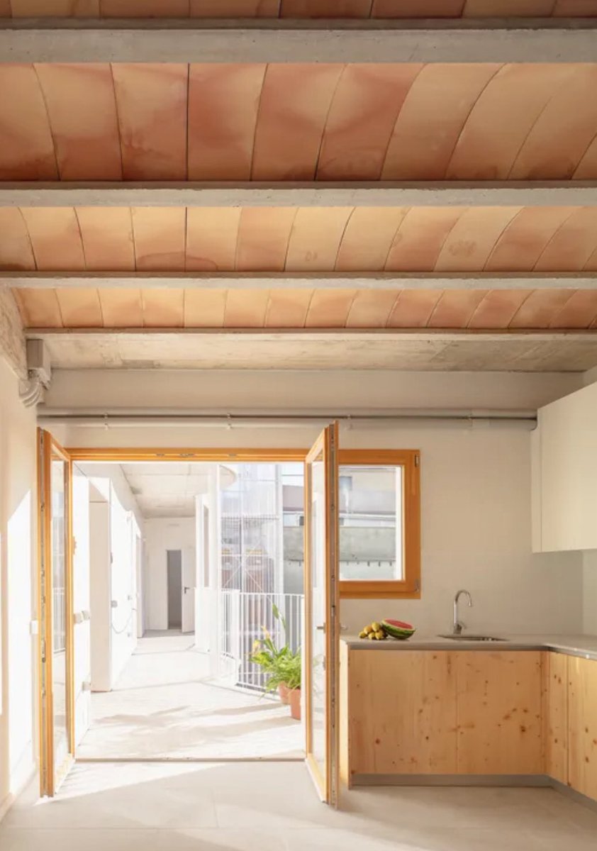 We should build more cohousing.

La Morada Cooperative in Barcelona, by the amazing Lacol. Love those ceramic ceilings!