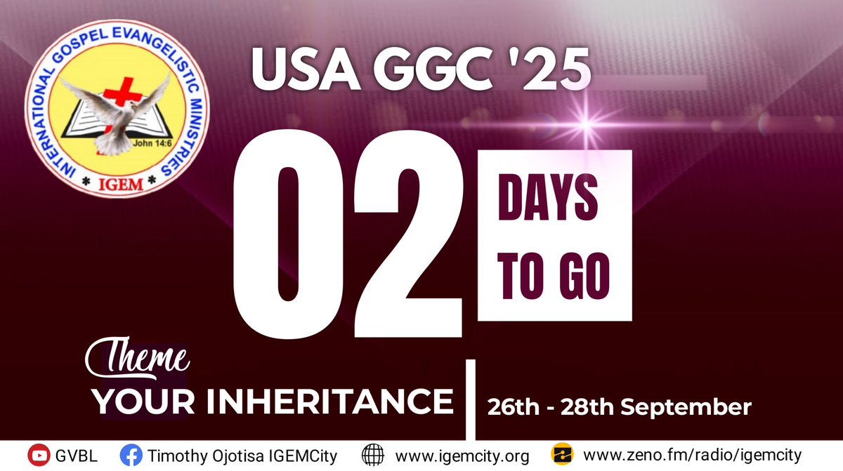 igemcity's tweet image. 2 days remaining! The countdown is almost over, are you ready for your transformation? #igem #usaggc #yourinheritance #gospel #Godskingdom #wordsoflife #jesus #salvation