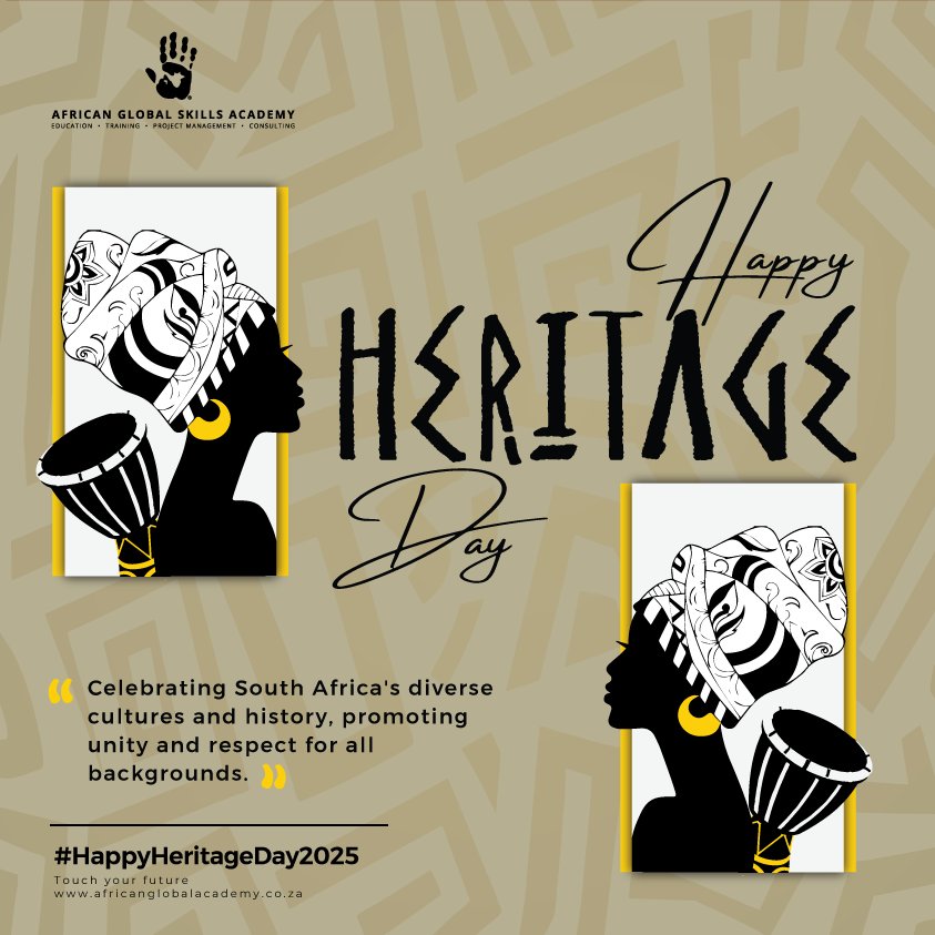 agsa_sa's tweet photo. ✋🏾Today, we honour our roots, celebrate our diverse cultures, and pay tribute to the heritage that unites us all.

🇿🇦Happy #HeritageDay, South Africa!

❤️💛💚
#agsa
#AgsaCares https://t.co/eYugQRmbkh