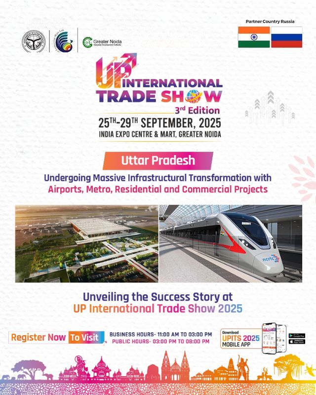Regional Office, Greater Noida and Noida, will join the U.P. International Trade Show 2025 from 25-29 September at India Expo Mart, Knowledge Park II, Gr Noida. Employers, members, and pensioners can learn about EPFO schemes at Hall No. 04,Stall No. 02/12, from 10 AM to 5 PM.