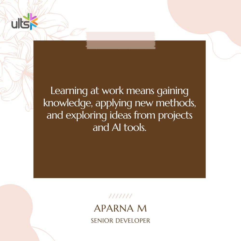 ULtechnology's tweet image. "We asked our team, 'What does learning at work mean to you?' and received some truly inspiring responses.
Swipe through to see their take on learning! 👇
#LifeAtULTS #LearningAtWork #ContinuousLearning #EmployeeGrowth #WorkplaceLearning #ProfessionalDevelopment