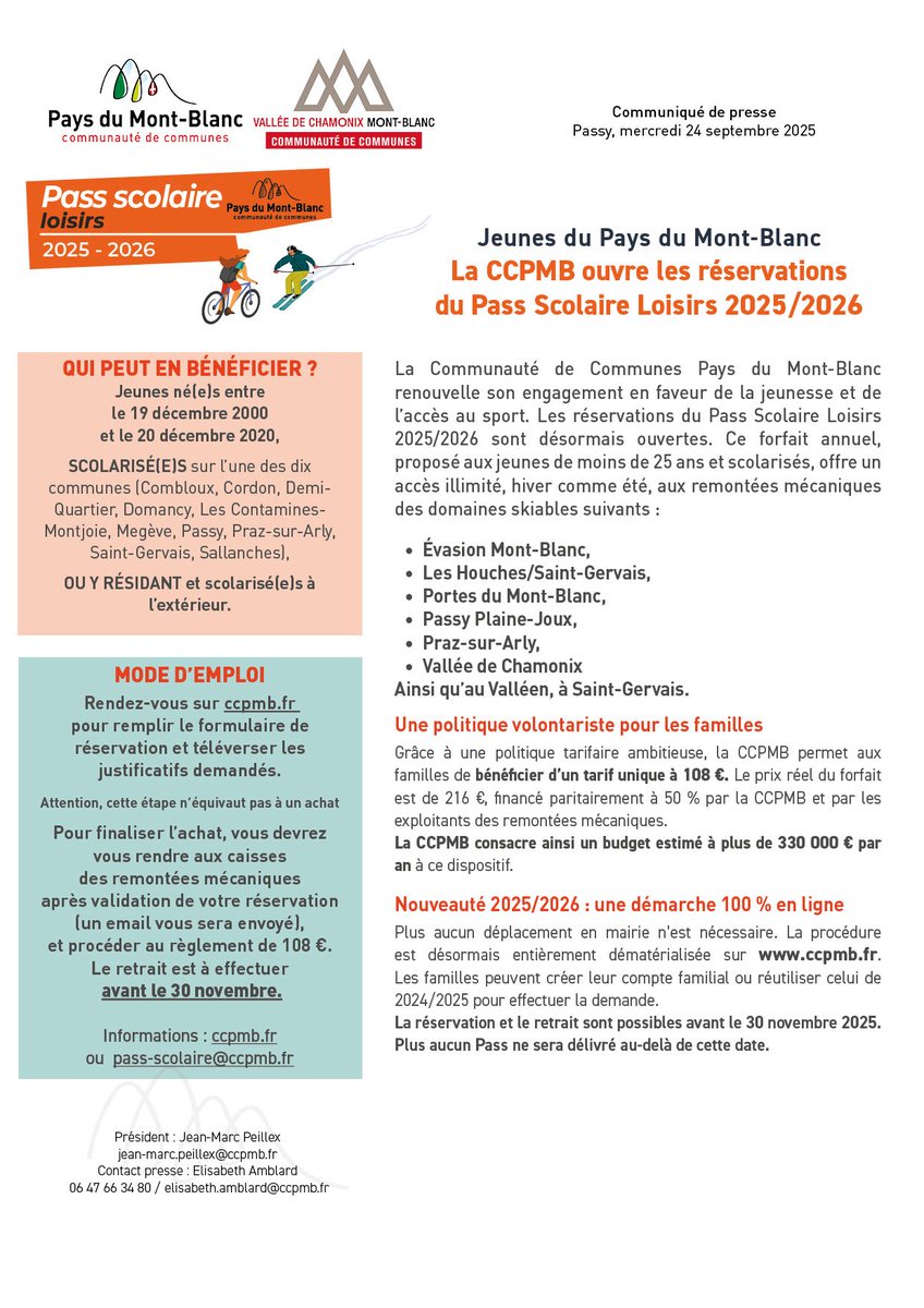 #passscolaire #CCPMB pour que les enfants et les jeunes des 14 communes du #paysdumontblanc puissent profiter au quotidien de leur territoire 👍