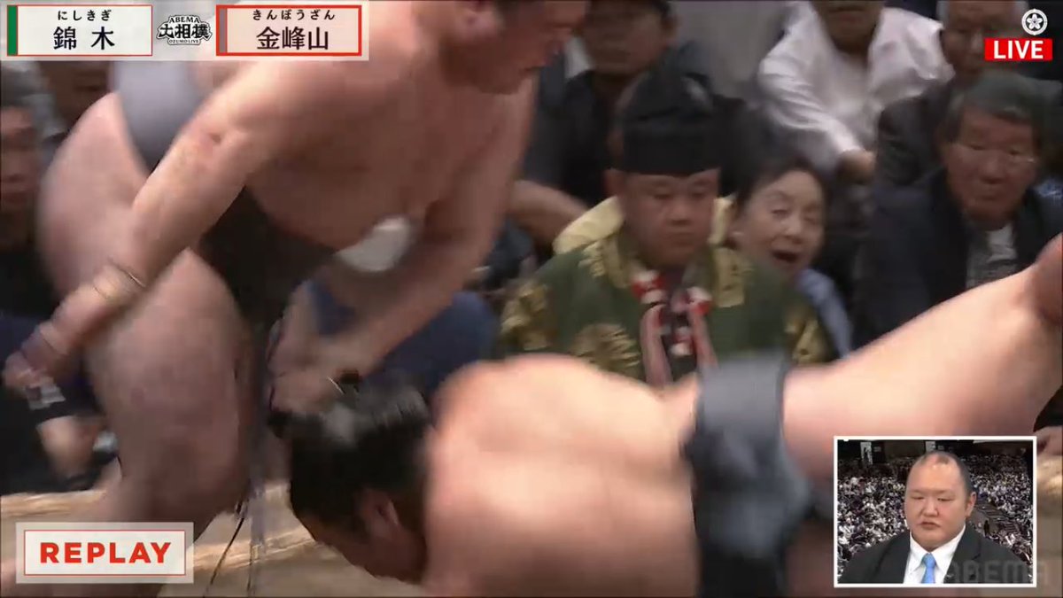 十一日目、終盤戦の始まり、錦木関、はたき込まれました。

相手に引かれて足がついていかなかったですね。

今日から化粧まわしがキジに替わりました。

明日は今日勝った時疾風関と東北対決！
明日こそ白星！
