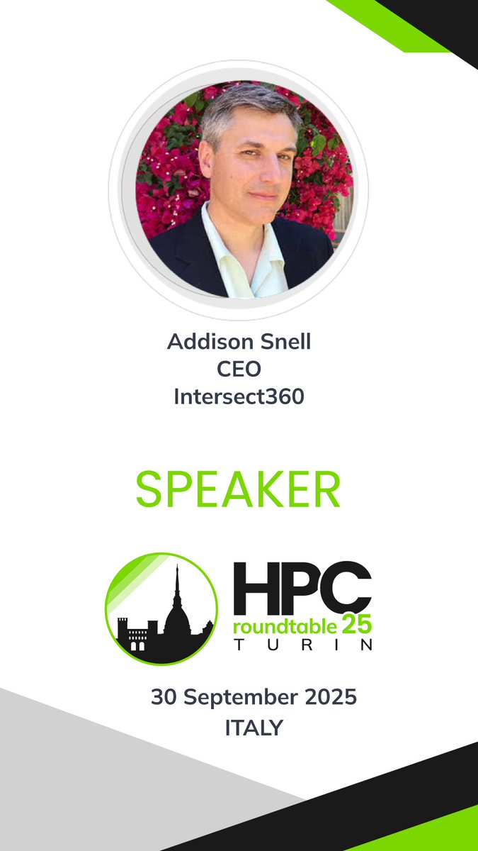 DoItNow_Tech's tweet image. 📣 The Opening keynote at the #HPCRoundtableTurin will be delivered by Addison Snell, CEO of @Intersect360 Research, don&apos;t miss it!

Register now!

📌 30 September at “La Centrale”, Lavazza congress center, Turin (Italy)
➡️ hpcroundtable.com