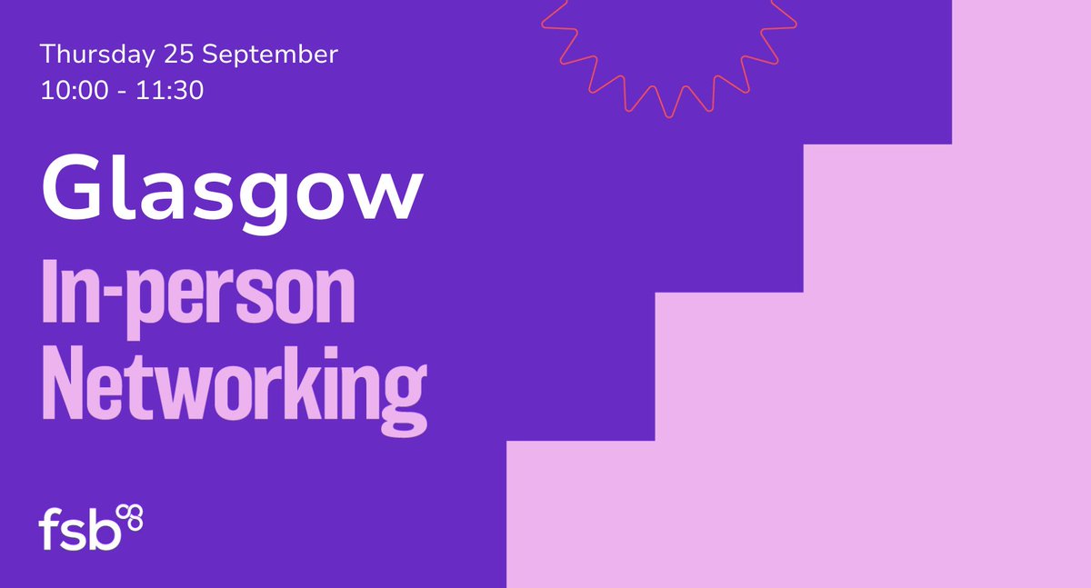 Garry Clark FSB (@fsb_garryc) on Twitter photo Last chance to register for our <a href="/FSB_Scotland/">FSB Scotland</a> Glasgow In-Person Networking event tomorrow.
Book now to grow your network and meet fellow small business owners: go.fsb.org.uk/4lJvjMf
This event is free and anyone is welcome to attend! Last chance to register for our <a href="/FSB_Scotland/">FSB Scotland</a> Glasgow In-Person Networking event tomorrow.
Book now to grow your network and meet fellow small business owners: go.fsb.org.uk/4lJvjMf
This event is free and anyone is welcome to attend!