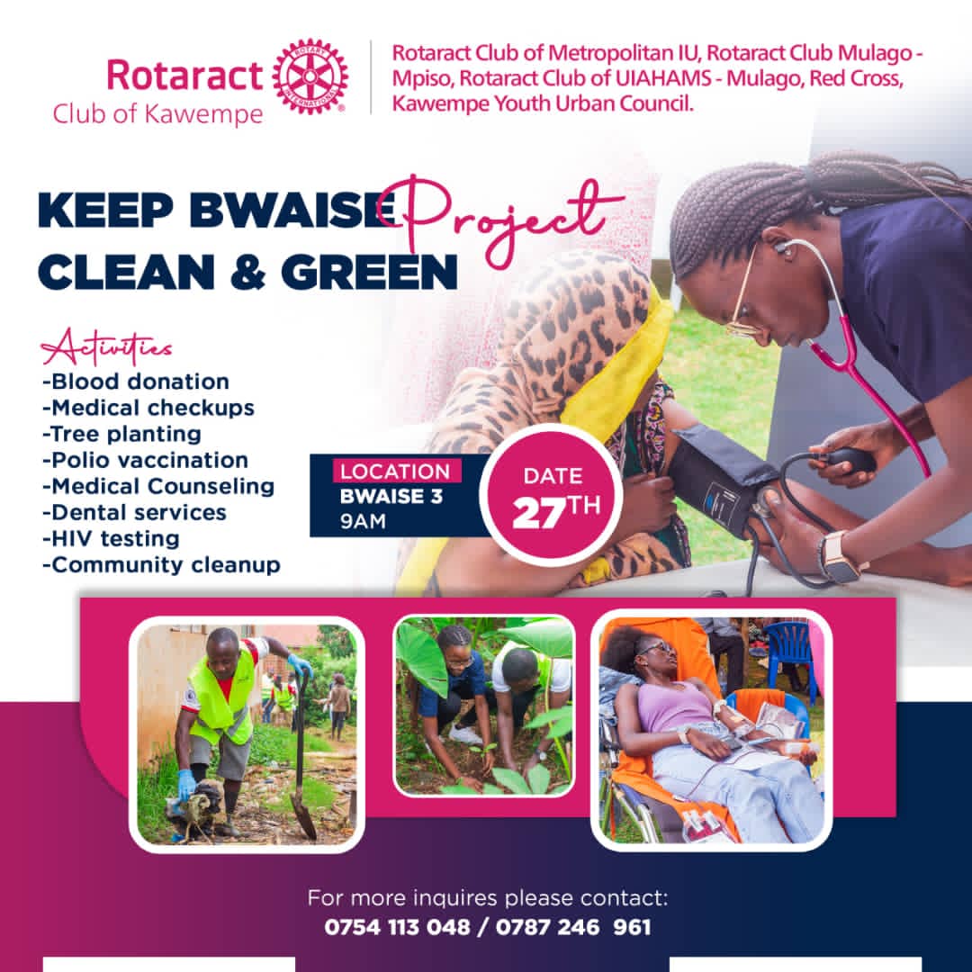RctKawempe's tweet photo. KEEP BWAISE CLEAN AND GREEN PROJECT 
#rotaract #rotary #environment #uganda #blood #green #life
Be part of the change! Our community clean-up , medical camp, and your blood donation have a direct impact, saving lives and supporting neighbours in need. On 27th/09/2025 . Bwaise 3 https://t.co/v0A3YNBsKP