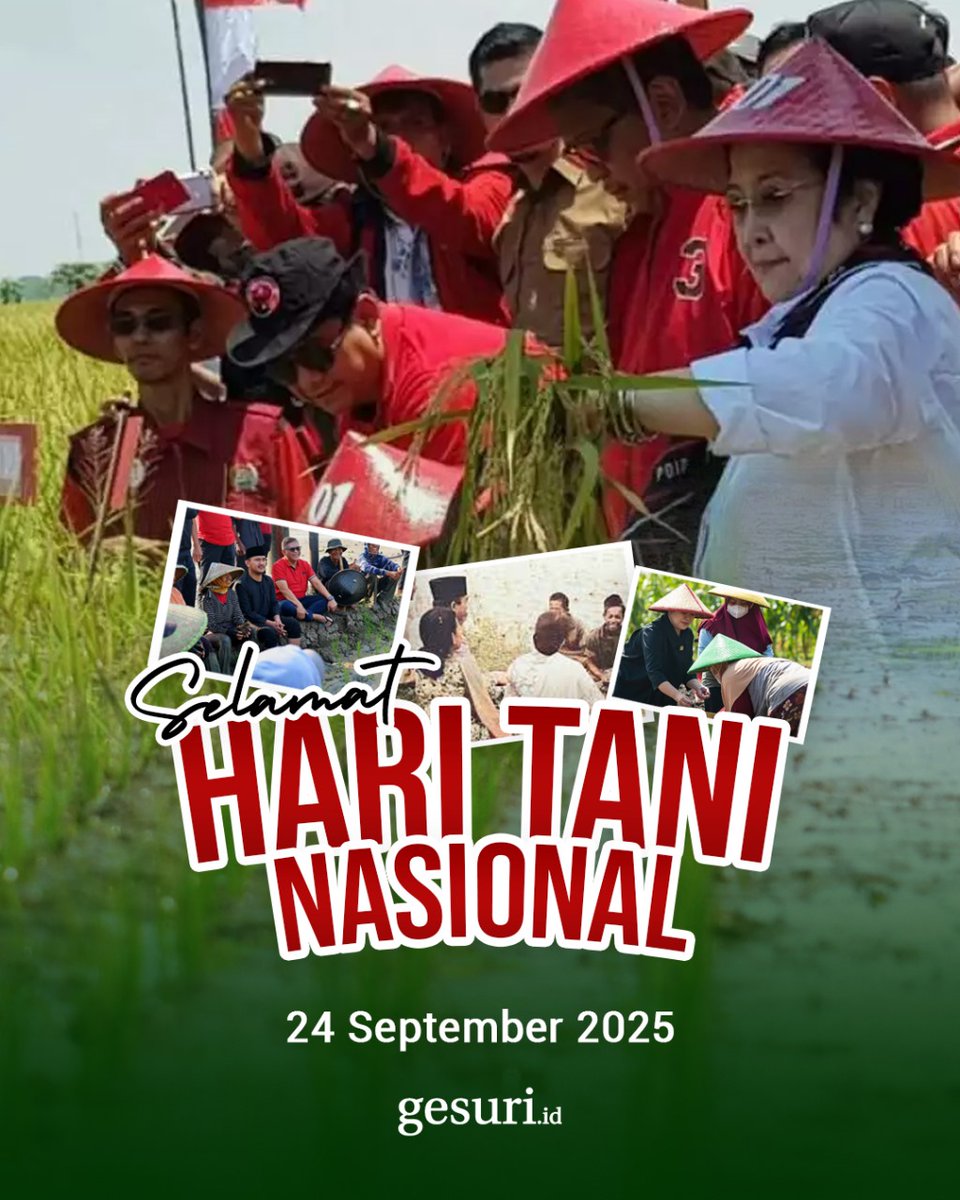 canputtt's tweet photo. Dari Bung Karno ke Megawati, semangat agraria terus digelorakan. Tapi suara petani masih sering tenggelam oleh beton dan kuasa modal. Hari ini, kita bukan hanya mengenang, tapi harus berpihak! 

#pdiperjuangan #HariTani2025 #megawatisoekarnoputri #gesuriid #TaniBerdaulat https://t.co/iZb77NmFT2