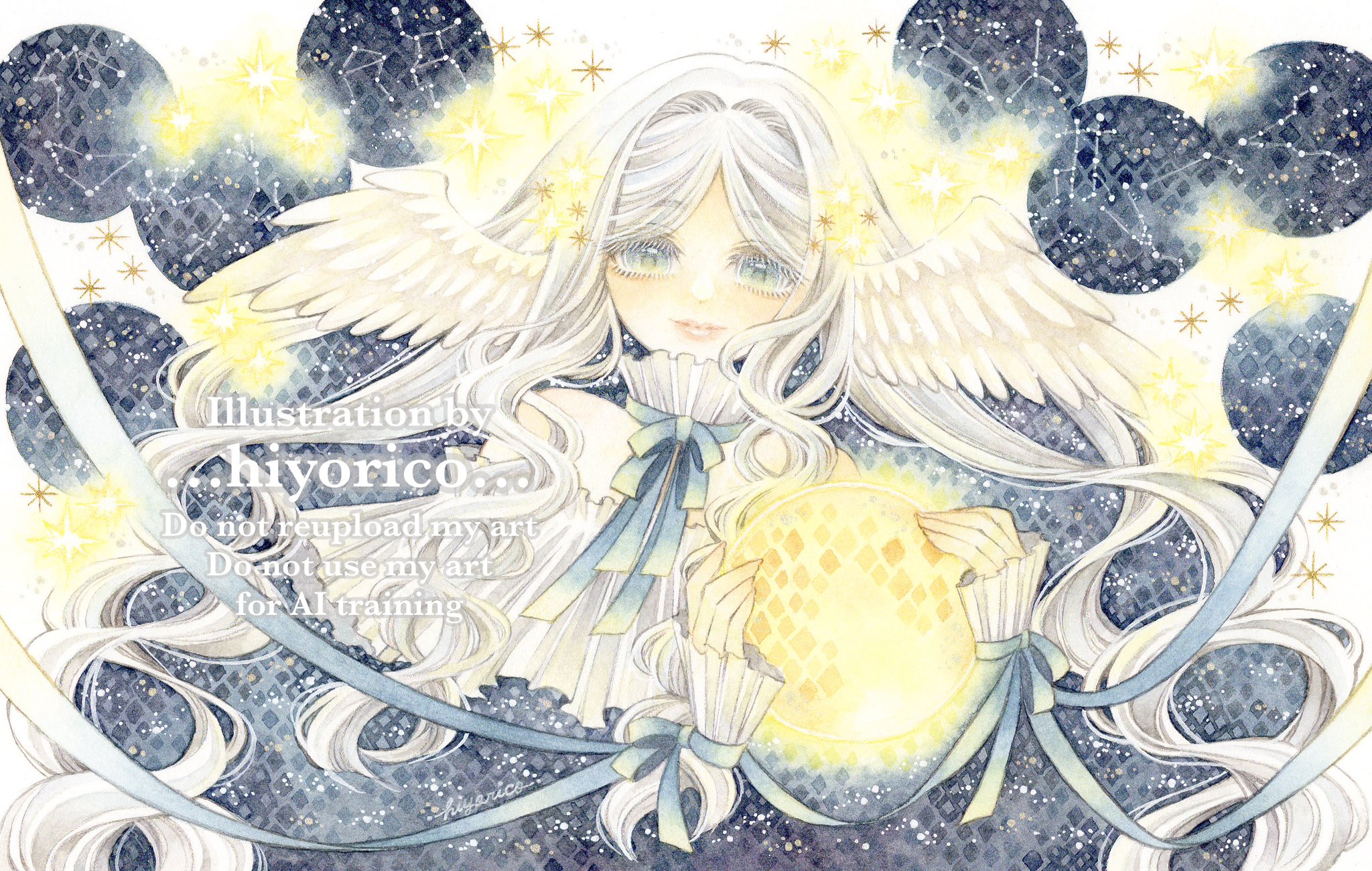 三日月のゆりかご (size9.5x11 画用紙5.5x7.6)小さな水彩原画 三日月のゆりかご (size9.5x11 画用紙5.5x7.6)小さな水彩原画 絵画