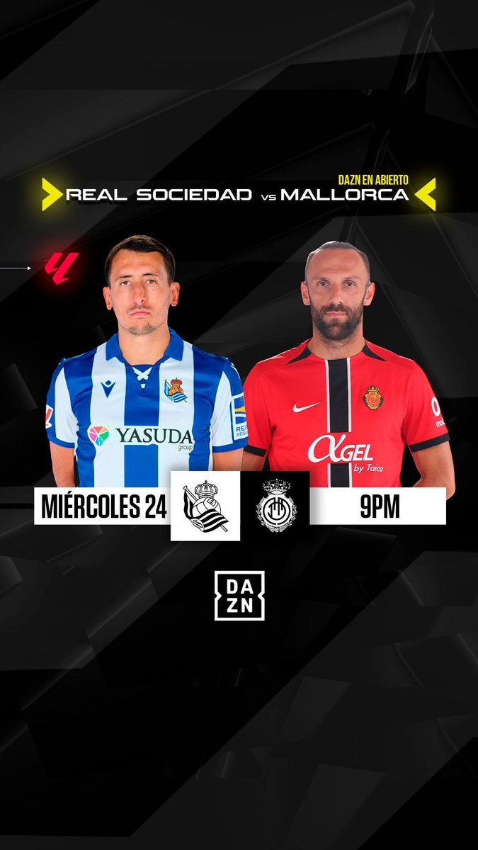 David Fernández (@davidfer_) on Twitter photo Se siente la presión en el partido EN ABIERTO de <a href="/DAZN_ES/">DAZN España</a> (gratis en la app).
Real Sociedad y Mallorca siguen sin ganar y empiezan los nervios. Jagoba vuelve a Donosti y va a rotar. Sergio va corto de centrales.
Lo contamos con <a href="/Miguel_An_Roman/">Miguel Ángel Román</a>, <a href="/RekarteLopez/">Aitor López Rekarte</a> y <a href="/LeyreBf/">Leyre Barriocanal</a>. Se siente la presión en el partido EN ABIERTO de <a href="/DAZN_ES/">DAZN España</a> (gratis en la app).
Real Sociedad y Mallorca siguen sin ganar y empiezan los nervios. Jagoba vuelve a Donosti y va a rotar. Sergio va corto de centrales.
Lo contamos con <a href="/Miguel_An_Roman/">Miguel Ángel Román</a>, <a href="/RekarteLopez/">Aitor López Rekarte</a> y <a href="/LeyreBf/">Leyre Barriocanal</a>.