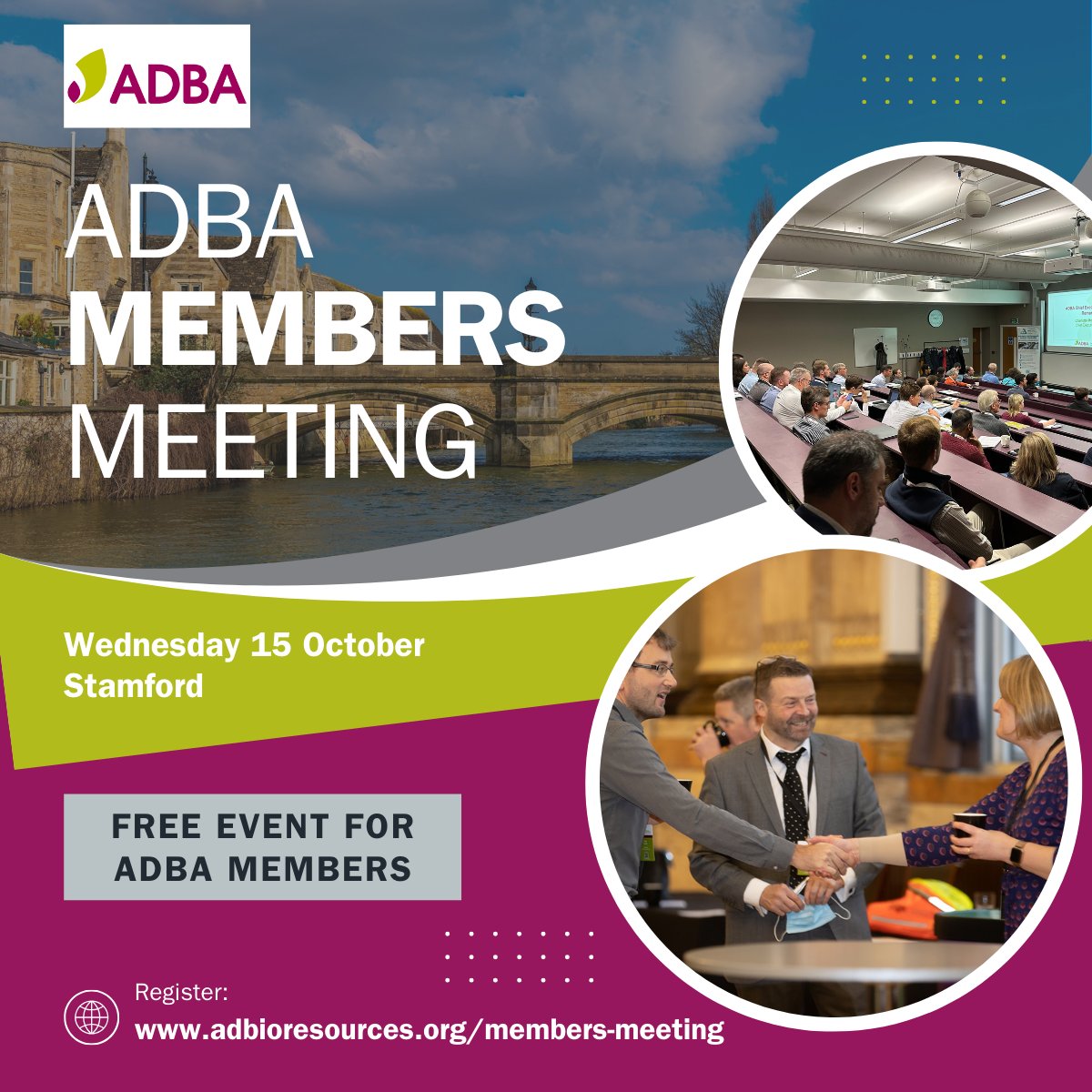 Gather with your AD industry peers at the ADBA Members Meeting, 15 October in Stamford — adbioresources.org/members-meeting
