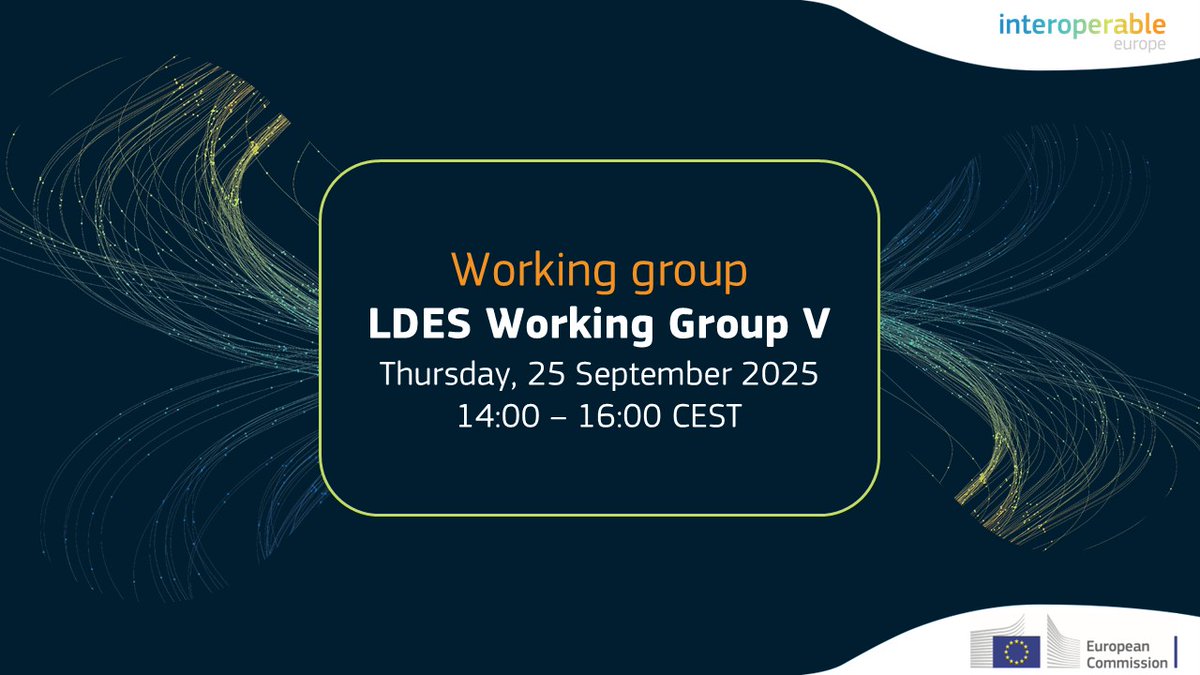 Tomorrow, at 14:00 CEST, the 5th #LDES working group takes place!

This session will dive into key points like the process feedback on the main LDES specification and the server primer.

Join it and help shape the next steps for the LDES specification!
👉link.europa.eu/j6bmFF
