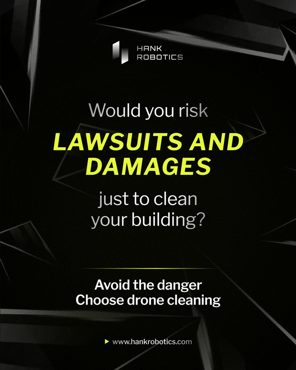 hankrobotics's tweet image. One accident from manual cleaning can cost you everything.
Hank Robotics drones deliver safer, faster and spotless results, without the risk. Book today and clean smarter.
#DroneTechnology
#SmartCleaning
#Hankrobotics