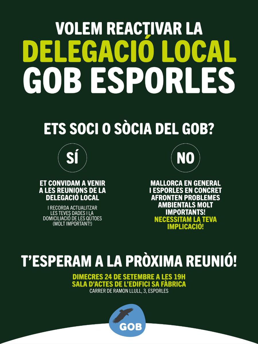 💥 AVUI, ens veiem a #Esporles!👇