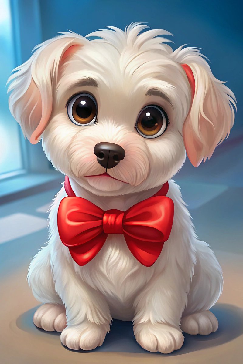 IamActiveDog's tweet image. This puppy showed up in a red bow tie and stole my job interview. Didn’t say a word. Just blinked slowly and looked adorable. Now he’s VP of Snacks &amp;amp; Emotional Support. 

#CuteDogAlert #PuppyPower #DogArt #FluffyBoss #BowTieBrigade #PetHumor
