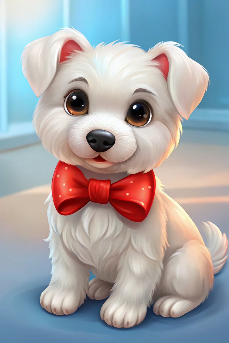 IamActiveDog's tweet image. This puppy showed up in a red bow tie and stole my job interview. Didn’t say a word. Just blinked slowly and looked adorable. Now he’s VP of Snacks &amp;amp; Emotional Support. 

#CuteDogAlert #PuppyPower #DogArt #FluffyBoss #BowTieBrigade #PetHumor
