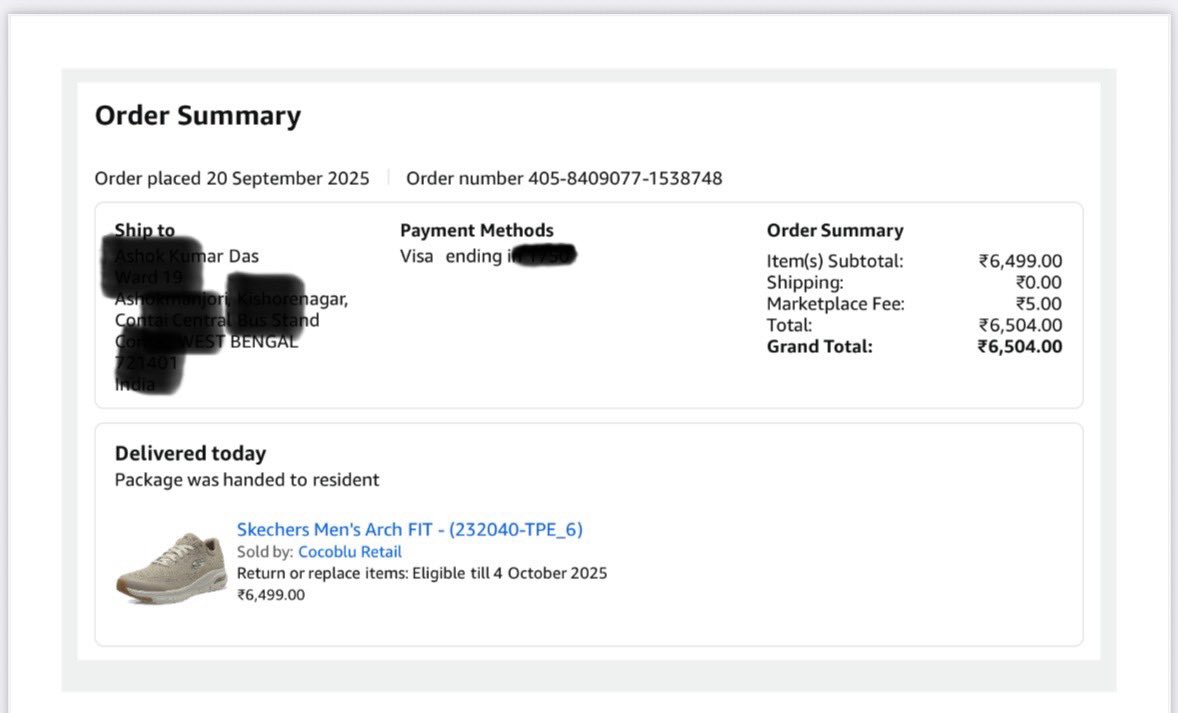sambuddha17's tweet photo. @amazonIN @amazon Superb Amazon !!
Ordered some shoes from Amazon worth 6.5k, but they sent me used slippers instead. @AmazonIN. I expect a resolution and action taken in written and a proper delivery of what I actually ordered. #AmazonIndia #BadExperience #OnlineShopping https://t.co/xxA7Vyvu3U