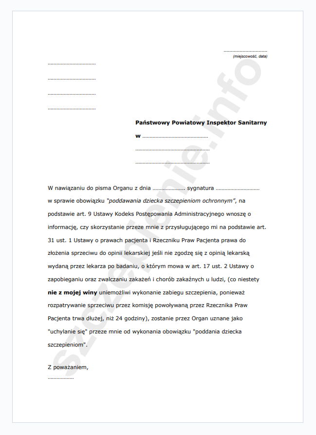 szczepienie's tweet image. ❗️UWAGA❗️

Jeśli dostaliście pismo z sanepidu w sprawie "obowiązku poddania dziecka szczepieniom", to w odpowiedzi wyślijcie do nich takie zapytanie.

I potem dajcie znać na kontakt@szczepienie.info, co na to odpowiedział sanepid.