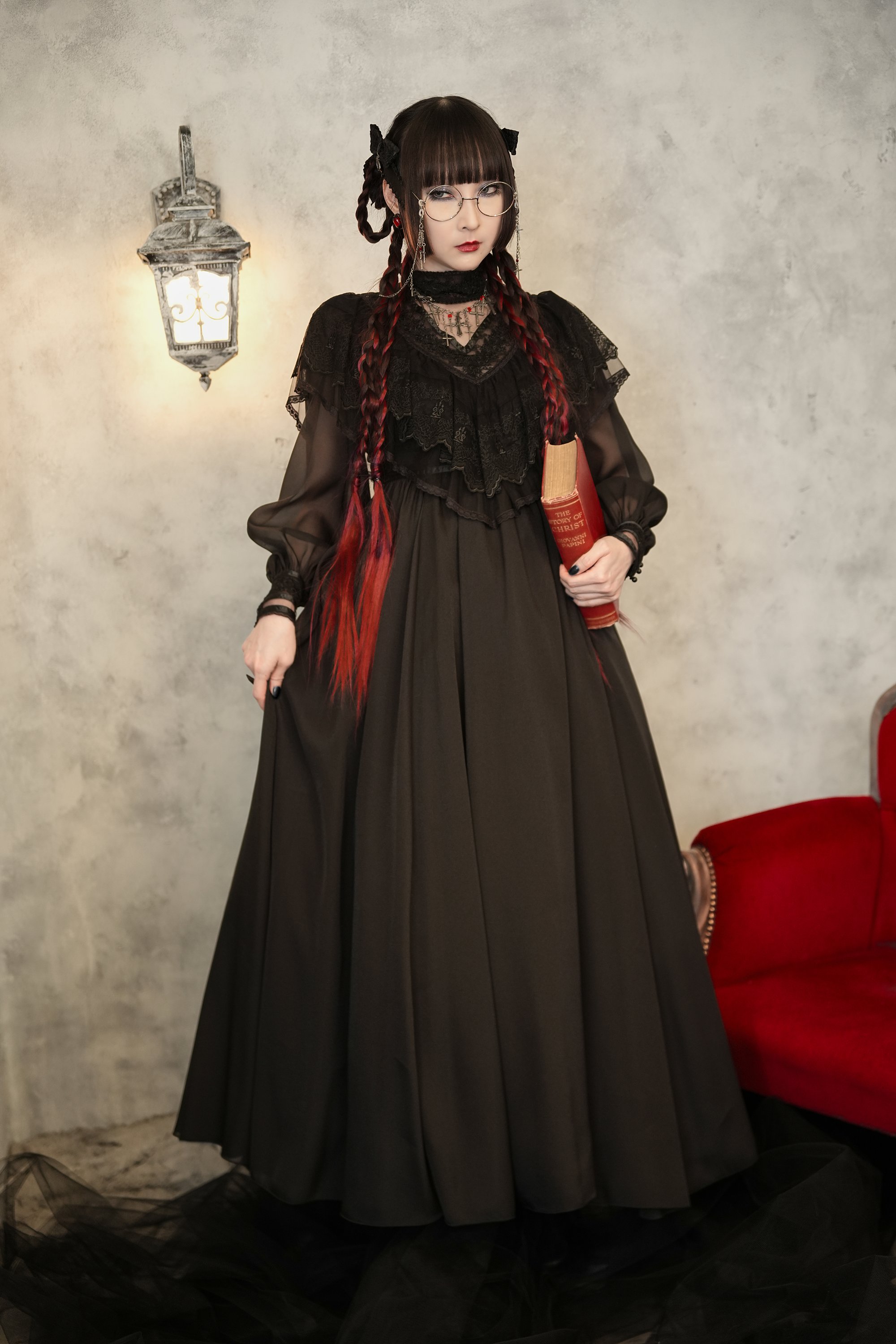 完売済　セレスティアゴシックロングドレス　モワティエ　9号　black×blue Moi-meme-Moitie - セレスティアゴシックロングドレス【9号】の