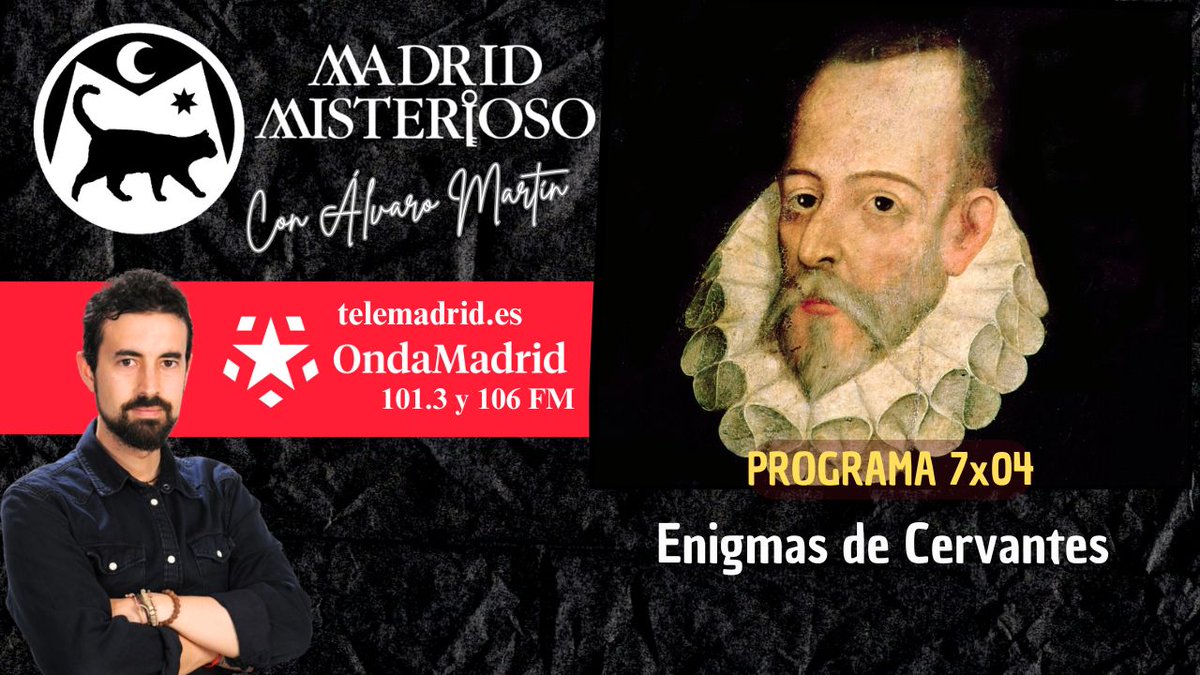 🔴Próximo Madrid Misterioso🐈‍⬛

🪶 Enigmas de Cervantes, "El Cautivo" y su nexo con Madrid

📌Madrugada sábado-domingo a la 1:00
📻En <a href="/ondamadrid/">Onda Madrid</a> (101.3 y 106 FM)
🎙️Con <a href="/Alvaro_misterio/">Álvaro Martín ☠️ Álvaro Misterio</a>

LINK ⤵️
telemadrid.es/emision-en-dir…