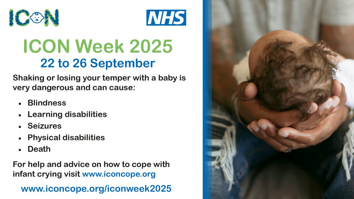 BFfC_Child's tweet photo. Abusive head trauma can happen when a parent or carer feels pushed to the edge by infant crying. Please check in on parents of new babies. A quick message or offer of help can make a huge difference.

Learn more:
 ➡️ https://t.co/umHLAscB2c

#ICONWeek2025 #ICONcope https://t.co/Fqyd0nae4n