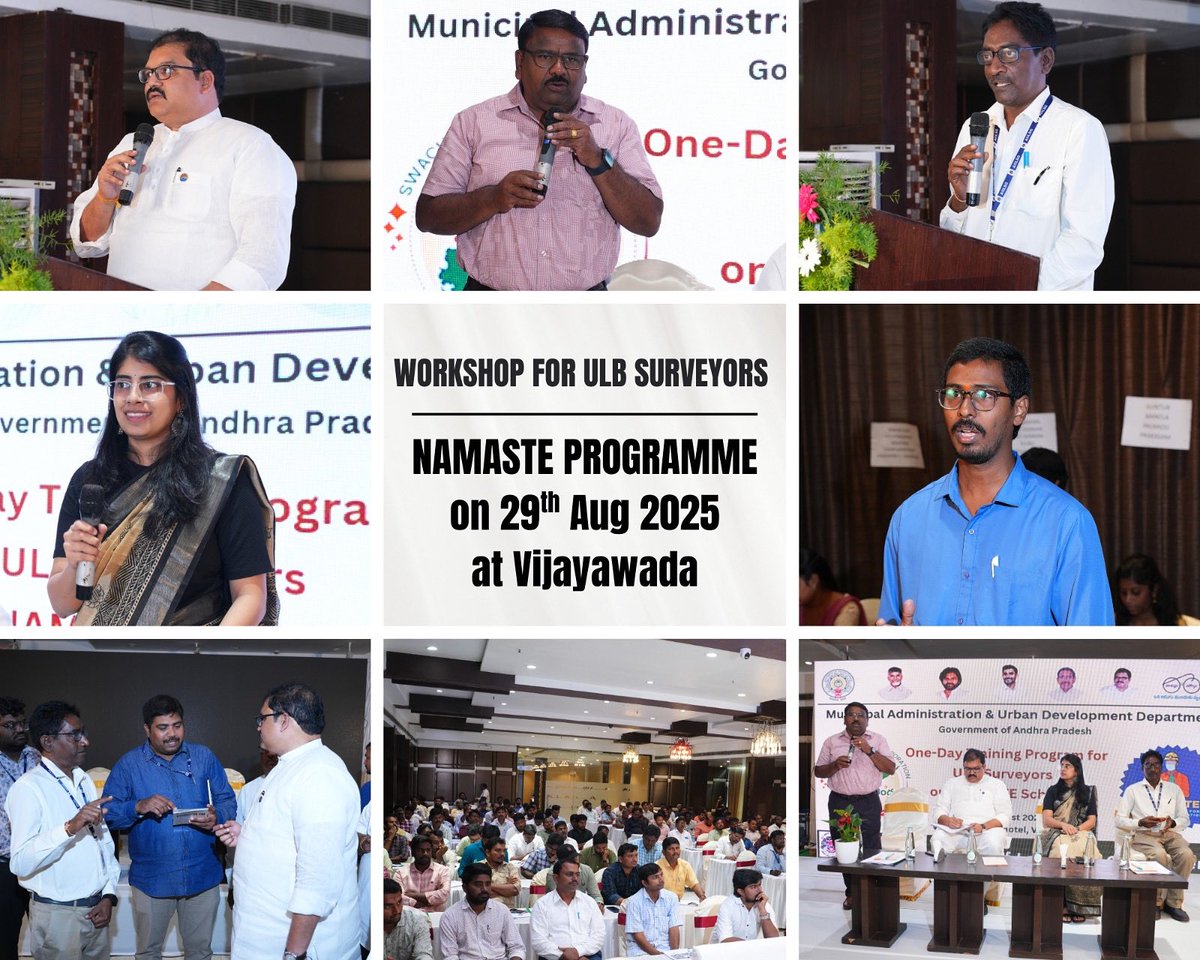 SwachhaAndhra's tweet image. 📍 Vijayawada | 29-08-2025
Swachh Andhra Corporation Chairman Sri @PattabhiRamK1 garu inaugurated a workshop for ULB surveyors on waste picker enumeration. Experts from SAC, UMC &amp;amp; AIILSG trained surveyors to ensure accurate coverage across #AndhraPradesh.

#SwachhaAndhra #SBM2.0