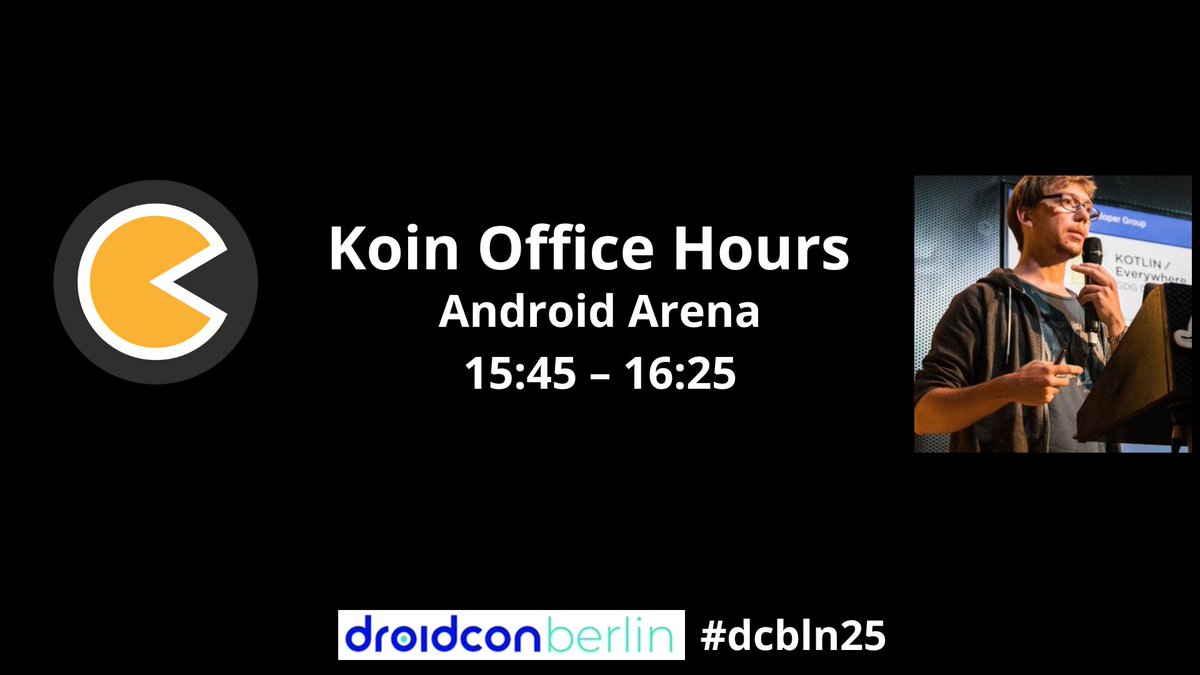 Got questions about #Koin, DI in #Kotlin, KMP or CMP?
I’ll be at Droidcon Berlin hosting a Koin Office Hour ⏰ - 24th Sept  - 15:45–16:25 @ Android Arena.

Bring your challenges, I’ll share tips &amp; guidance to help you get the most out of Koin Framework 🔥 

#dcbln25