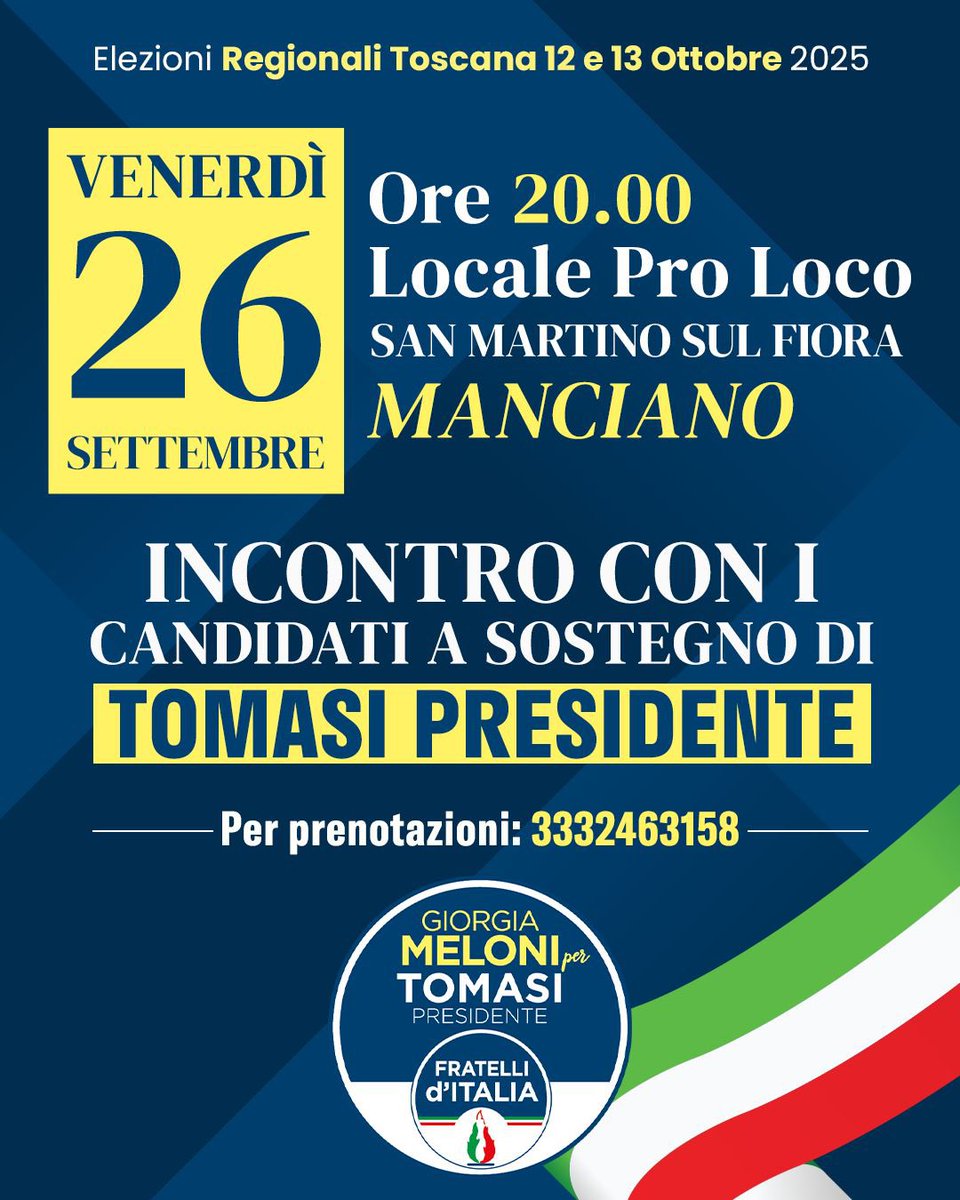 Prossimi appuntamenti di campagna elettorale in Toscana 🇮🇹