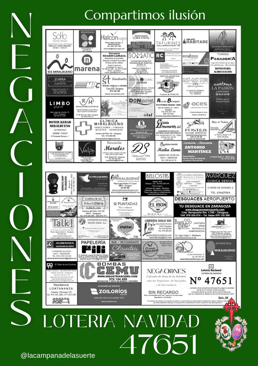 Ya tenemos a la venta la lotería de Navidad 🎉 este año un poco antes de costumbre, pero como sabemos que va a tocar 😉 os damos mas tiempo para comprarla
Suerte para todos, y no dejéis de compartir la ilusión  🫶