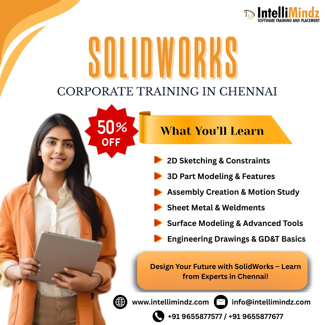 nabee_kook's tweet image. Boost your team&apos;s design skills with SolidWorks Corporate Training in Chennai at IntelliMindz! Master 3D modeling, CAD, and product design. Enroll now!
#SolidWorksTraining #CorporateTraining #ChennaiTech #3DModeling #CADDesign #ProductDesign #Engineering