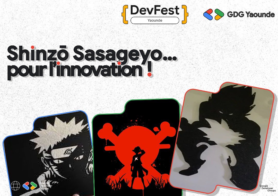 💡 Shinzō Sasageyo… pour l’innovation !
Naruto → persévérance 🔥
Luffy → aventure 🌊
Goku → puissance ⚡

Au DevFest Yaoundé, on libère la même énergie avec les technologies Google 🚀

🔗 Réserve ta place 👉gdg.community.dev/events/details…