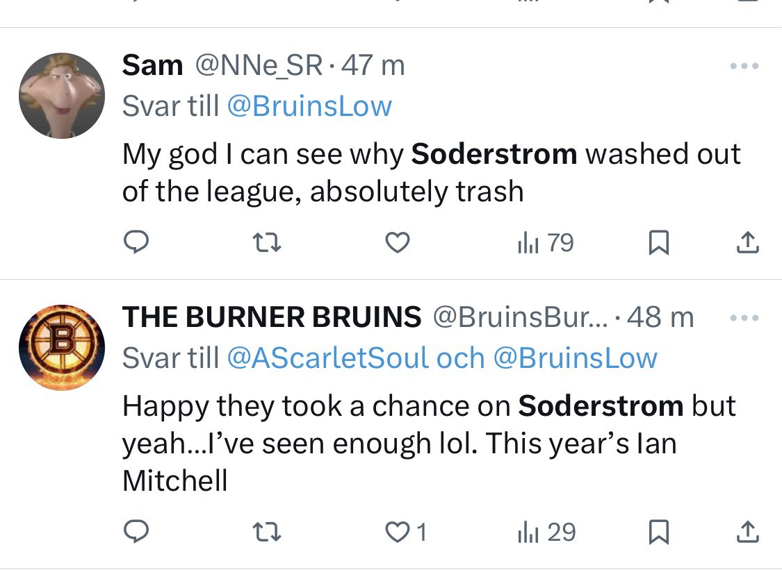 Swordydaniel's tweet photo. @_Erik_Karlsson Av fansens reaktioner att döma (skrevs samma saker efter första matchen) så kan man nog milt sagt säga att dom inte är nöjda med vad som ser… https://t.co/r3pmhEMa4m