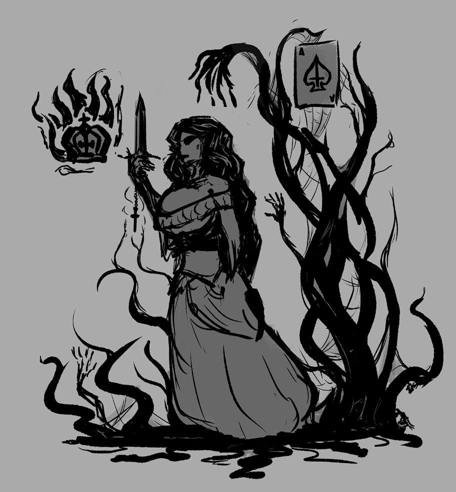 AndoFusion's tweet photo. VtM sketch. Marie, lasombra https://t.co/p1n7kJrspu