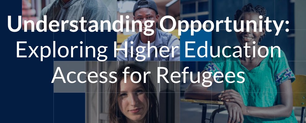 UNHCR_Education's tweet photo. Happening NOW! Understanding opportunity: Exploring higher education access for refugees -- a discussion with @timeshighered + @yarmoukuni https://t.co/2vcVbyLgl6
#15by30 #RefugeeHigherEd https://t.co/6szbS4NJL5