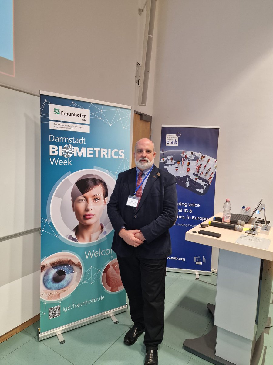 CabelloPardos's tweet photo. This week I am attending the Darmstadt Biometric Week:

🔹 Biometrics in Action for Border Management &amp; Fight Against Crime and Terrorism

🔹 EAB Research Projects Conference

It is plenty of new ideas to take home and an opportunity to reconnect with friends and colleagues. https://t.co/6zwAd9XlMH
