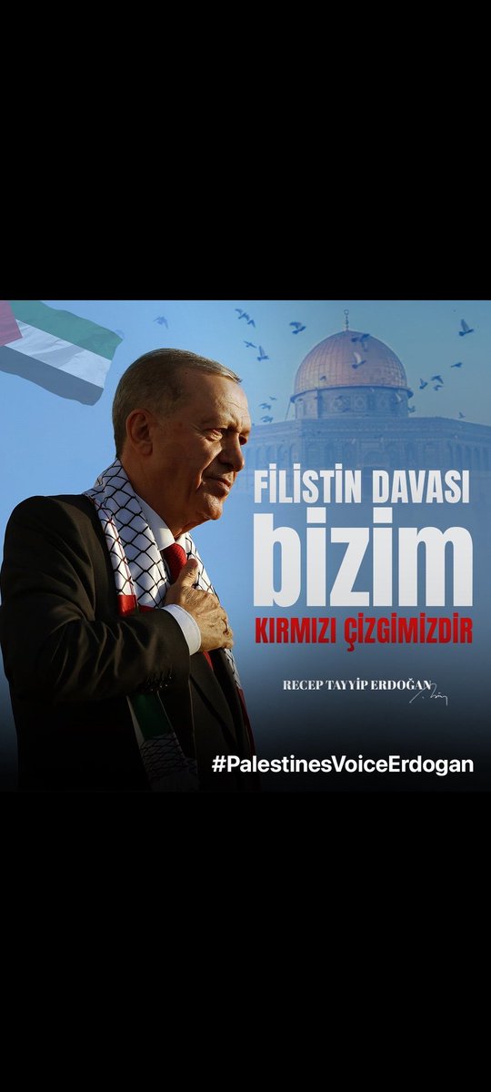Sayin.Cumhurbaşkanımız <a href="/RTErdogan/">Recep Tayyip Erdoğan</a> "Filistin davası bizim kırmızı çizgimizdir."

#PalestinesVoiceErdogan