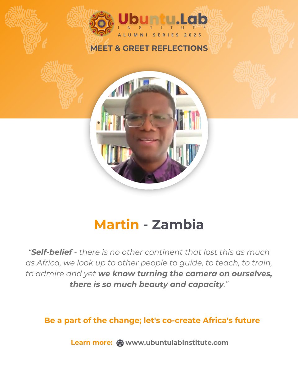 Ubuntu_Labs's tweet image. “Turning the camera on ourselves, there is so much beauty and capacity.” – Martin, 🇿🇲
Our Meet &amp;amp; Greet reminded us that Africa’s strength begins with self-belief and seeing the value we already carry. 🌍

#UbuntuInPractice #AlumniVoices #UbuntuLab