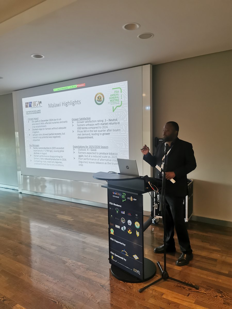TobaccoGrowers's tweet image. 🌍 During the 2025 @TobaccoGrowers AGM at #InterTabac #InterSupply, #Africa was strongly represented by🇲🇼 @TamaTrust &amp;amp; @ARETmw | 🇹🇿 TCJE | 🇿🇲 TAZ | 🇿🇼 @TobaccoZimbabwe 

🌱 Growers were neutral to dissatisfied with the current crop but more optimistic for the next season